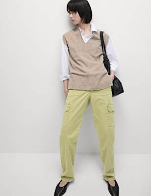 Lyocell Rich Cargo Straight Leg Trousers