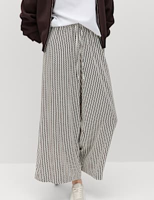 Printed Pull On Wide Leg Culottes