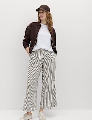 Printed Pull On Wide Leg Culottes