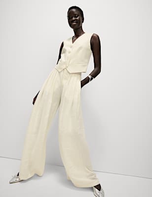 Pleated Palazzo Trousers