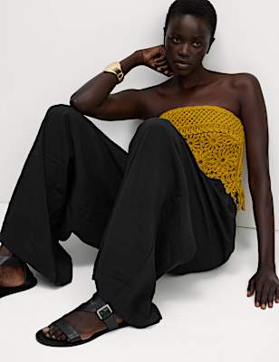 Pleated Palazzo Trousers