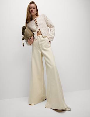 Cotton Rich Palazzo Trousers