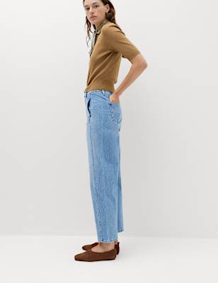 Cotton Rich High Waisted Carrot Leg Jeans