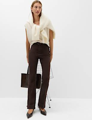 Cotton Rich Kick Flare Trousers