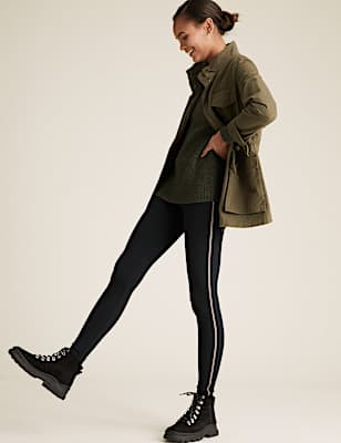 Jersey Side Stripe High Waisted Leggings