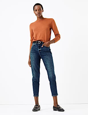 Mom High Waist Ankle Grazer Jeans