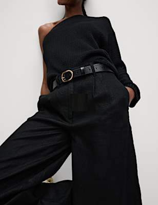 Pure Linen Wide Leg Trousers