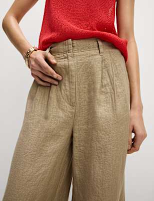 Pure Linen Wide Leg Trousers
