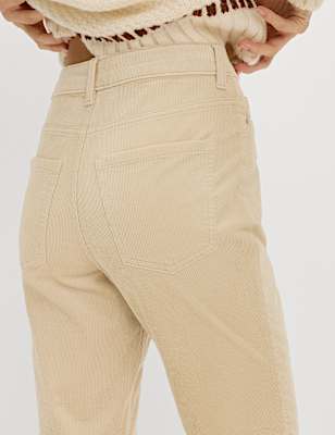 Cotton Rich Cord Straight Leg Trousers with Modal