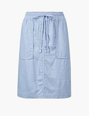 Linen Rich A-Line Skirt