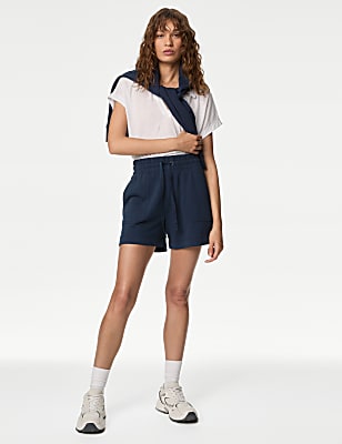 Cotton Rich Jersey High Waisted Shorts