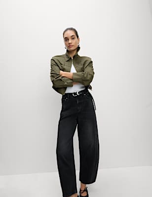 Mid Rise Barrel Jeans