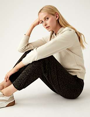 Jersey Animal Print Tapered Joggers