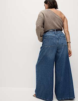 Lyocell&trade; Blend Wide Palazzo Leg Jeans