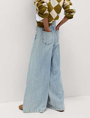Lyocell&trade; Blend Wide Palazzo Leg Jeans