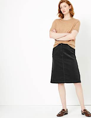 Cotton Rich A-Line Skirt