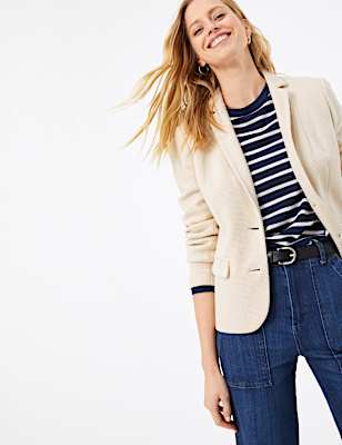 Textured Single Breasted Blazer