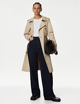 Double Breasted Trench Coat with Recycled Polyester