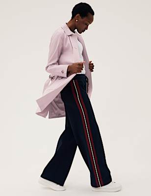 Cotton Blend Belted Trench Coat