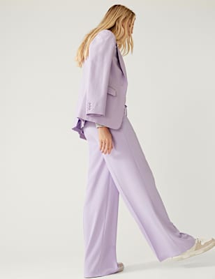 Crepe Drawstring Wide Leg Trousers