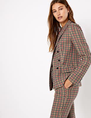 Checked Double Breasted Blazer