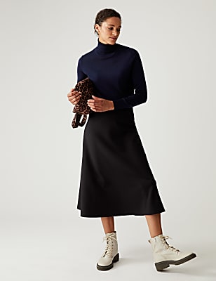 Jersey Midi Circle Skirt