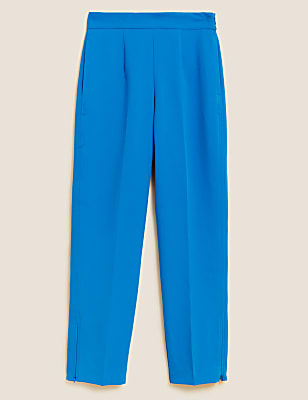 Zip Detail Straight Leg Trousers