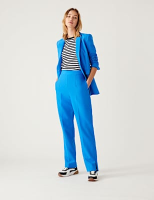 Zip Detail Straight Leg Trousers