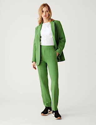 Zip Detail Straight Leg Trousers