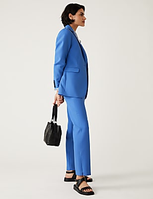 Zip Detail Straight Leg Trousers