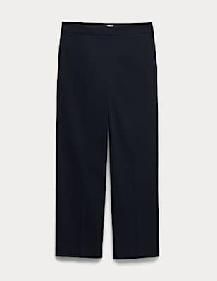 Cotton Rich Straight Leg Ankle Grazer Trousers