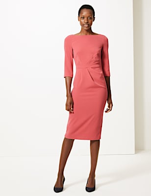 Seam Detail Bodycon Knee Length Dress