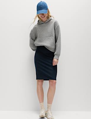 Jersey Knee Length Pencil Skirt