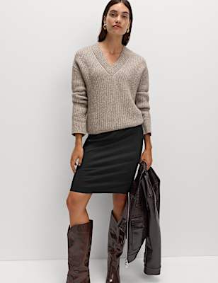 Jersey Knee Length Pencil Skirt