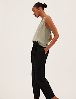 Cotton Rich Balloon Tapered Trousers
