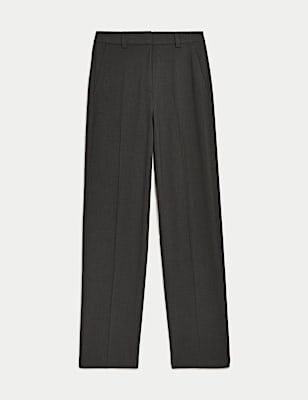 Woven Straight Leg Trousers with Stretch