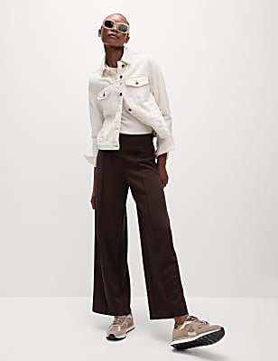 Jersey Elasticated Waist Wide Leg Trousers