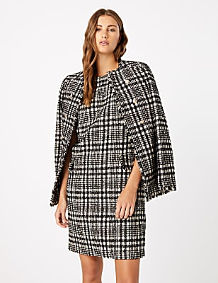 Tweed Checked Shift Mini Dress