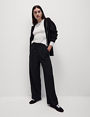 Drawstring Wide Leg Trousers
