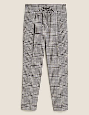 Checked Tapered Ankle Grazer Trousers