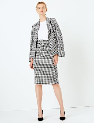 Gingham Pencil Skirt