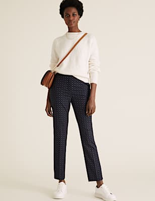 Mia Slim Pindot Ankle Grazer Trousers