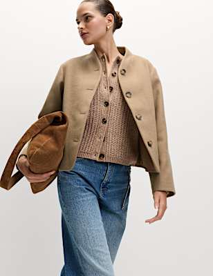 Collarless Short Jacket