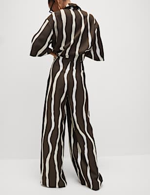 Printed Wide Leg Trousers