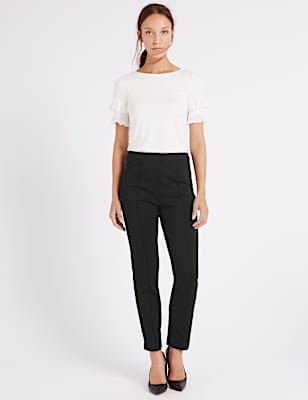 Slim Leg Flat Front Trousers