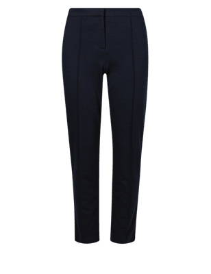 Slim Leg Flat Front Trousers