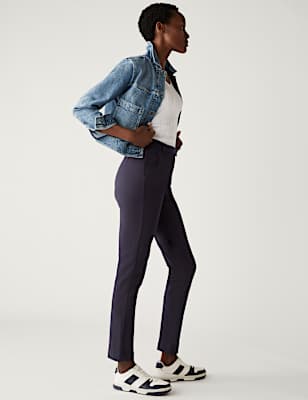 Jersey Slim Fit Ankle Grazer Trousers