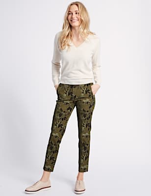 Floral Ankle Grazer Trousers