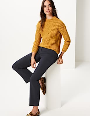 Zipped Pocket Straight Leg Trousers