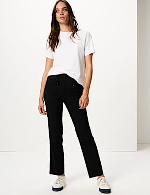 Zipped Pocket Straight Leg Trousers